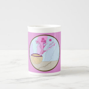 Caneca De Porcelana Bone China Tea Cup com Navio a vapor de chá
