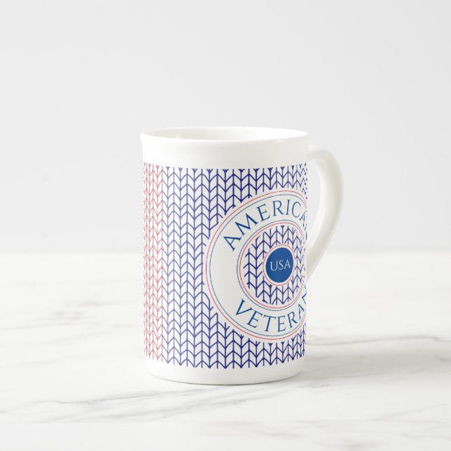 Caneca de porcelana Bone China VETERANO AMERICANO (Frente Esquerda)