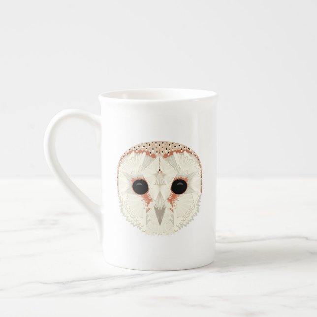 Caneca De Porcelana Bone-Coruja-Celeiro (Esquerda)