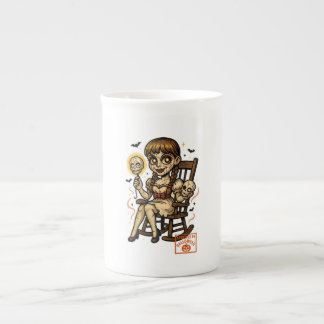 Caneca De Porcelana Boneca Pin-Up Assombrada - Halloween Cute Assustad