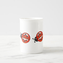 Caneca De Porcelana Bonito Branco e Vermelho Ladybug China