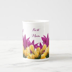 Caneca De Porcelana Bonito tulipa rosa na moda floral elegante melhor 