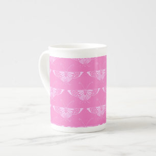 Caneca De Porcelana Borboleta Deco estilizada - rosa orquídeo