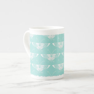 Caneca De Porcelana Borboleta estilizado de Deco - azul de gelo