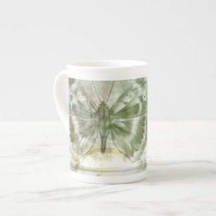Caneca De Porcelana Borboleta Verde Indefinida com Porta de Ironwork