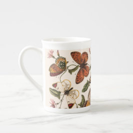 Caneca De Porcelana Borboleta Vintage e Mug Gigante de Café Mama