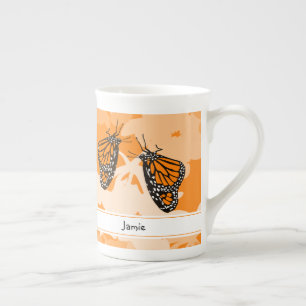 Caneca De Porcelana Borboletas De Monarca Laranja Chamadas De Bonito