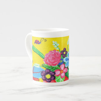 Caneca De Porcelana Borboletas e Damybugs Ossos China Mug
