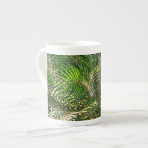 Caneca De Porcelana Bordas Tropicais de Palm Lit Sunset