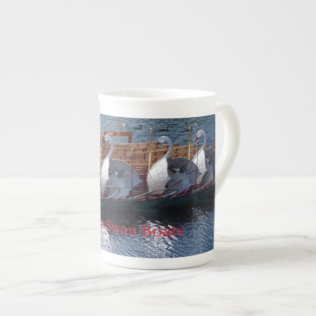 Caneca De Porcelana Boston Swan Boats Mug (Frente Esquerda)