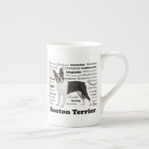 Caneca De Porcelana Boston Terrier traça o osso da China