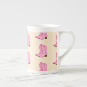 Caneca De Porcelana Botas de Cowboy Pink Cowgirl País Texas Rancho
