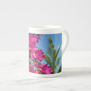 Caneca De Porcelana Bougainvillea e Palm Tree Tropical Nature Cena