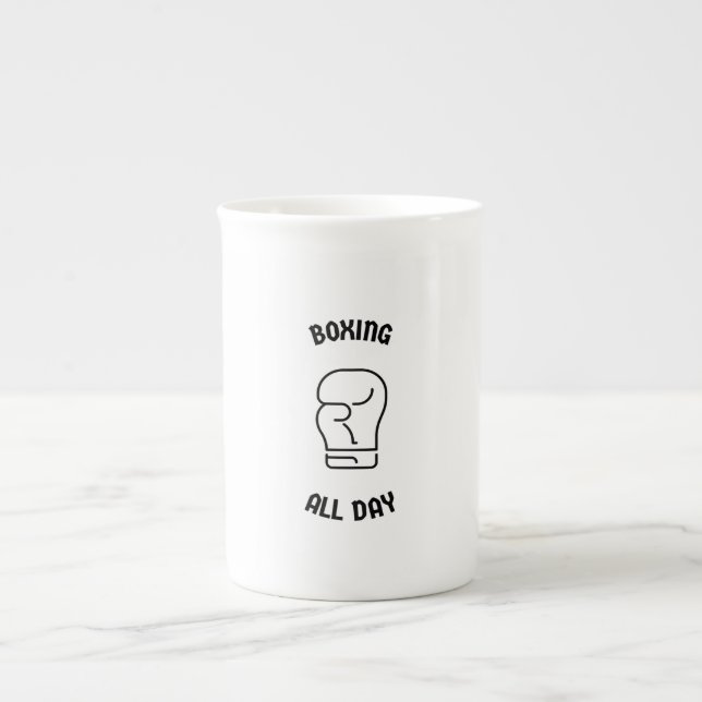 Caneca De Porcelana Boxing o dia todo (Frente)