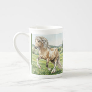 Caneca De Porcelana Brana Pinto Palomino Aquarela Islandesa