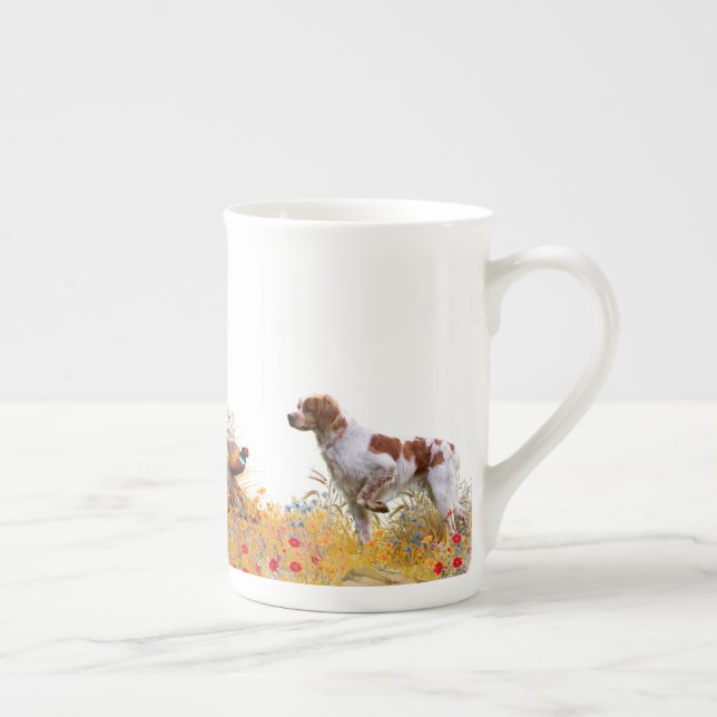 Caneca De Porcelana Brittany Spaniel, caçando faisão (Direita)