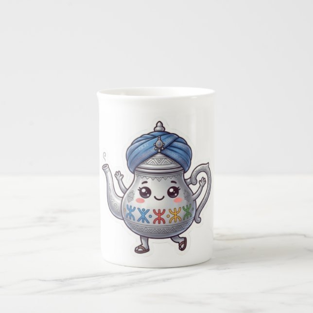 Caneca De Porcelana Buleiro Berbere Marroquino Fofo com Tu (Frente)