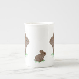 Caneca De Porcelana Bunnies Adoráveis em Clover