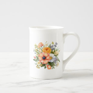 Caneca De Porcelana Buquê de Flores da Primavera Clipart-92390