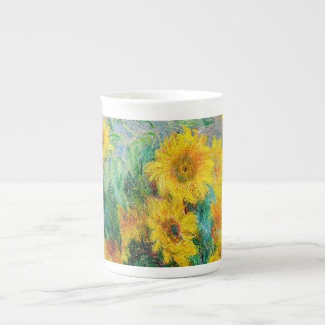 Caneca De Porcelana Buquê de Sunflower Claude Monet (Frente)