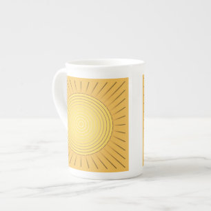 Caneca De Porcelana Burst Geométrico Moderno - Mostarda Dourada / Ama