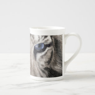 Caneca De Porcelana Cabeça de Tigre Branco Estética da Vida Selvagem