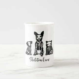 Caneca De Porcelana Cães e gato de grupo de esqueleto