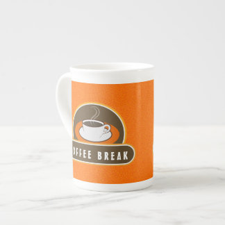 Caneca De Porcelana Café Break Cup Orange Café Bone China Mugs