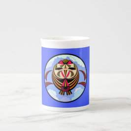 Caneca De Porcelana Café De Coruja Velha E Sábio/ Chá Mug