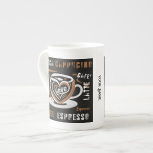Caneca De Porcelana Café Mocca Cappucino Esspreso Cafe'Latte