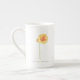 Caneca De Porcelana California Poppy Bone China Mug