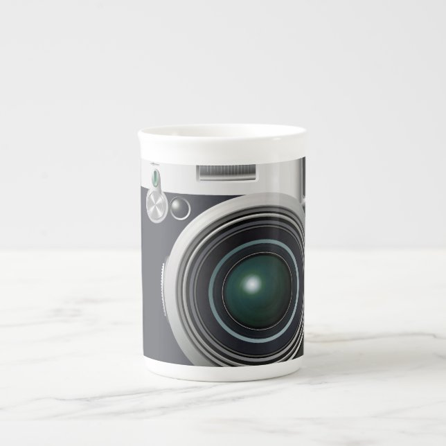 Caneca De Porcelana Câmera preta antiga (Frente)