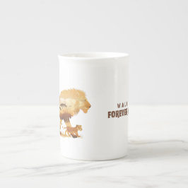 Caneca De Porcelana Caminhe Comigo - Para sempre | Design de leão