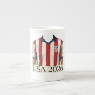 Caneca De Porcelana Camisa de Futebol EUA Estilo Retro Patriótica Verm