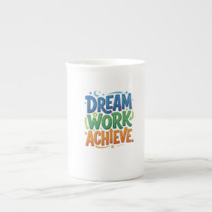 Caneca De Porcelana Camiseta Motivacional de Sucesso – Sonhe Trabalhe