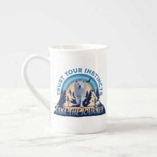 Caneca De Porcelana Camiseta Trust Your Instincts Lobo Ártico