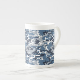 Caneca De Porcelana Camuflagem Azul da Neve de inverno, Militar, Exérc