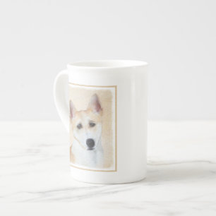 Caneca De Porcelana Canaan Dog Painting - Arte de Cachorro Original
