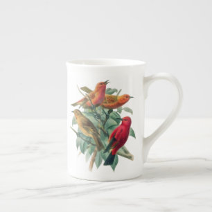 Caneca De Porcelana Canaviais Coloridos e Folhas Verde