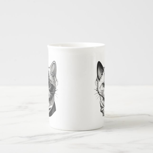 Caneca De Porcelana Cara de gato (Frente)