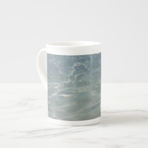 Caneca De Porcelana Caribe Água Abstrato Natureza Azul