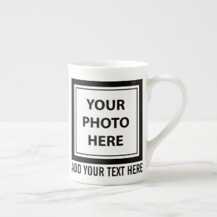 Caneca De Porcelana Carregar 2 Fotos e Adicionar Texto - Personalizar