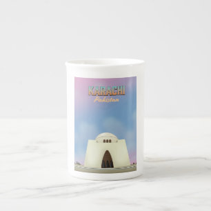 Caneca De Porcelana Cartaz de viagem Karachi Paquistão