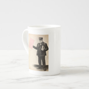 Caneca De Porcelana Carteiro romântico da Vintage
