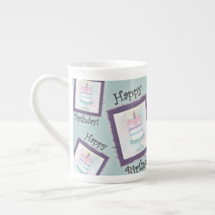 Caneca De Porcelana Cartões de aniversário do Bolo de aniversário