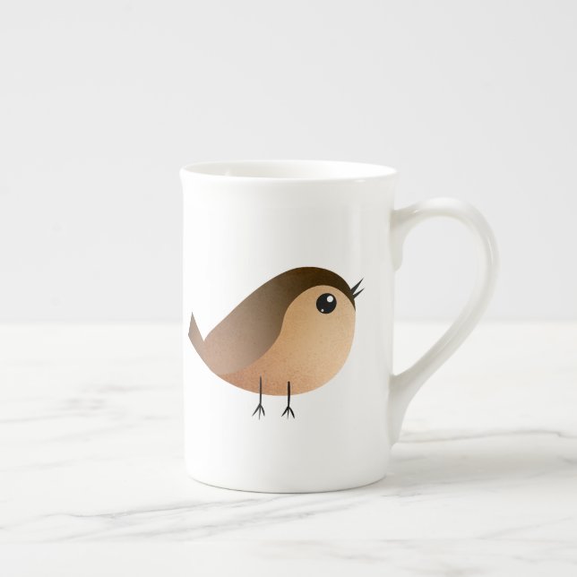 Caneca De Porcelana Cartografia de Pássaro Sparrow (Direita)