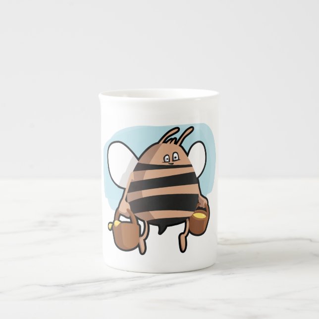 Caneca De Porcelana Cartoon de abelhas (Frente)