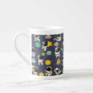 Caneca De Porcelana Cartoon espacial astronauta