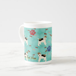 Caneca De Porcelana Cartoon Wire Fox Terrier