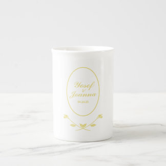 Caneca De Porcelana Casamento Dourado